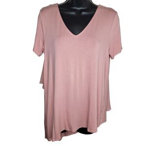 Lisa Rinna Collection v-neck chiffon back cape asymmetric tunic top size XS